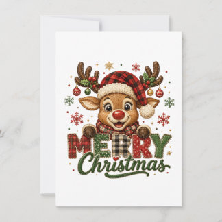 Cute Reindeer Merry Christmas Thank You Card