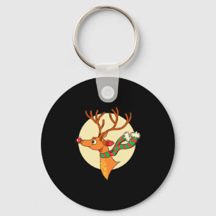 Cute Reindeer Merry Xmas Merry Christmas Happy New Key Ring