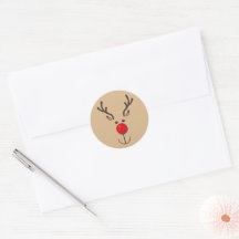 Cute Reindeer Minimalist Face Brown