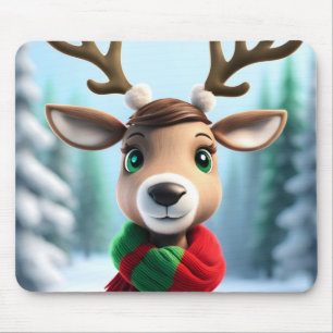 Cute Reindeer Mouse Pad