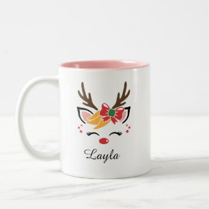 cute reindeer mug with custom name