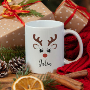 Cute Reindeer Name Christmas Mug