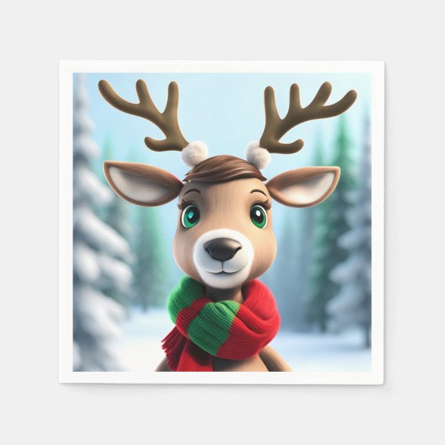 Cute Reindeer Napkin (Front)