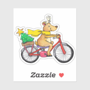 Cute Reindeer on a Bicycle