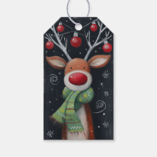 Cute Reindeer Personalised Christmas Gift Tags