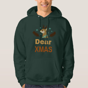Cute Reindeer Pun Dear Xmas Holiday Art Hoodie