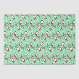 Cute Reindeer Santa Claus Pattern Candy Canes Tissue Paper