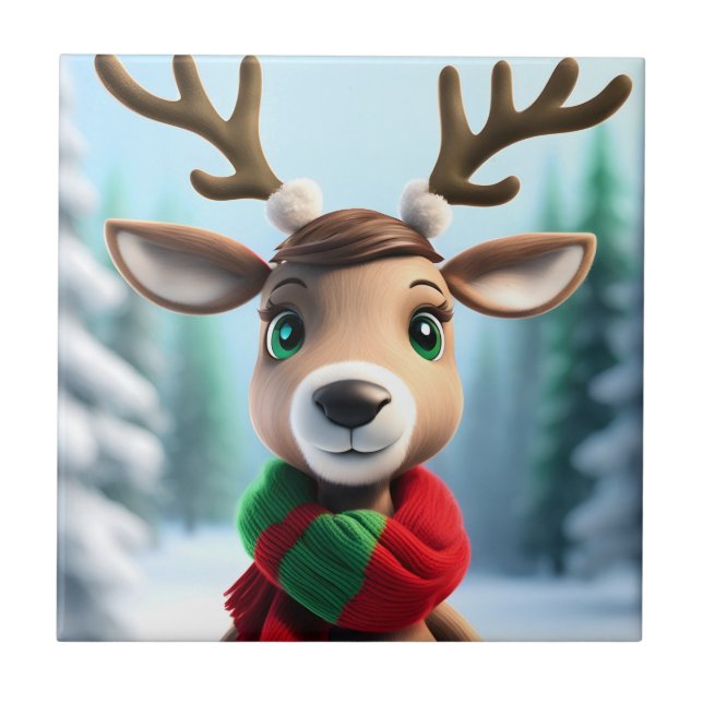 Cute Reindeer Tile (Front)