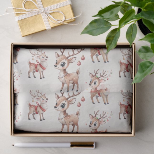 Cute  Reindeer Tissue Paper (Gift)