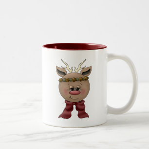Cute Reindeer Two-Tone Coffee Mug