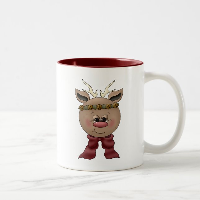 Cute Reindeer Two-Tone Coffee Mug (Right)