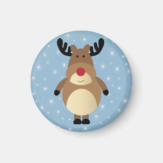 Cute Reindeer Winter Holiday Magnet