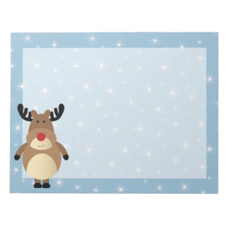 Cute Reindeer Winter Holiday Notepad