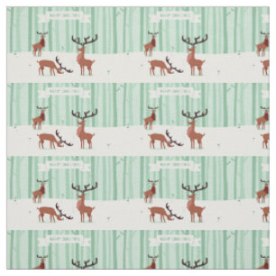 Cute Reindeers Christmas fabric
