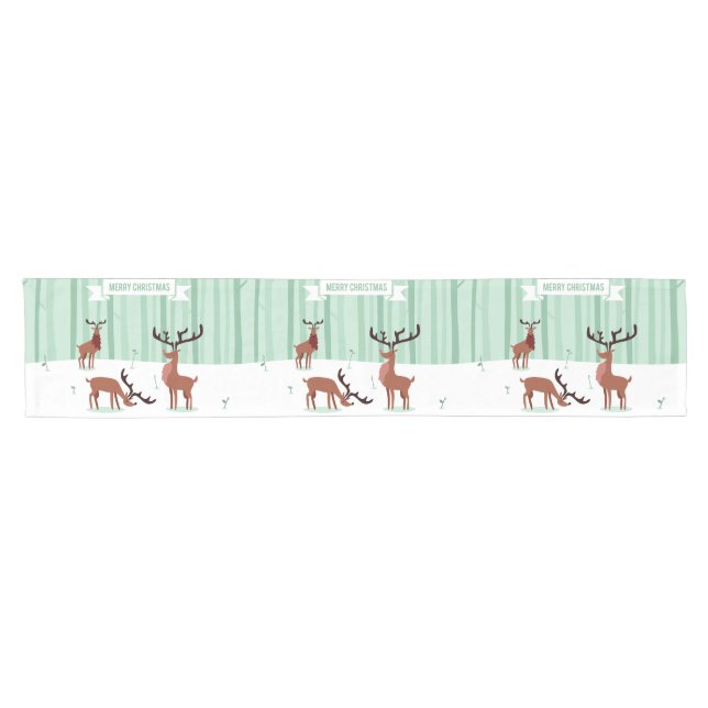 Cute Reindeers Christmas table runners (Horizontal)