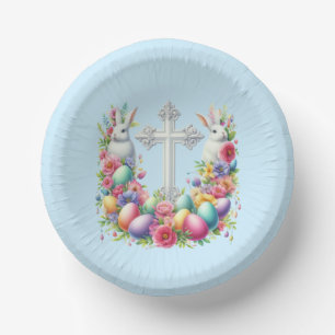 Cute Religious Easter Cross Holiday dinner party Paper Plate
