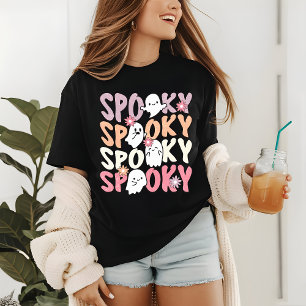 Cute Repeat Spooky Halloween Ghost Typography Tri-Blend Shirt