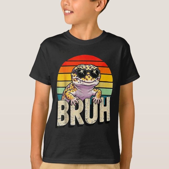 Cute Reptile Kids Boys Girls Bruh Leopard Gecko Lo T-Shirt (Front)