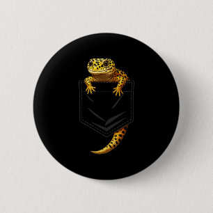 Cute reptile lizard leopard gecko pocket men women 6 cm round badge