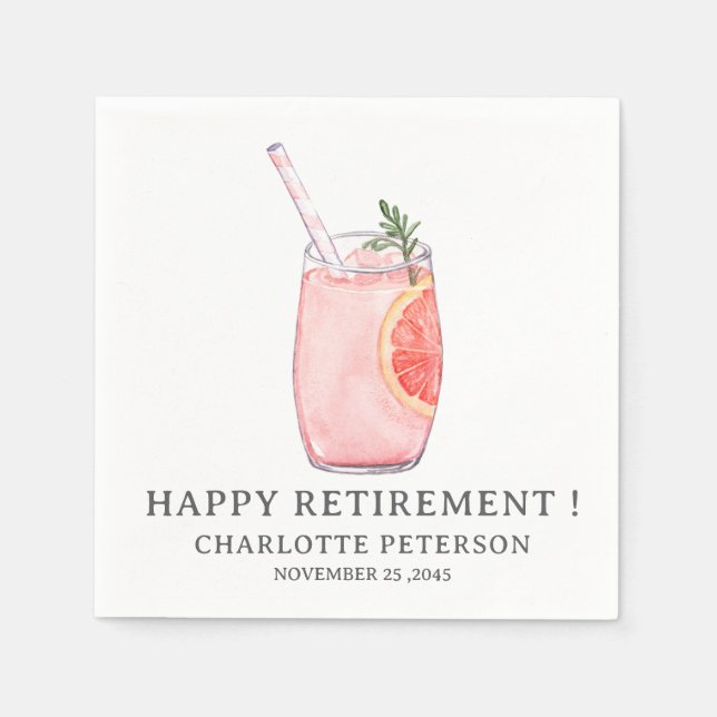Cute Retirement Party Napkins (Front)