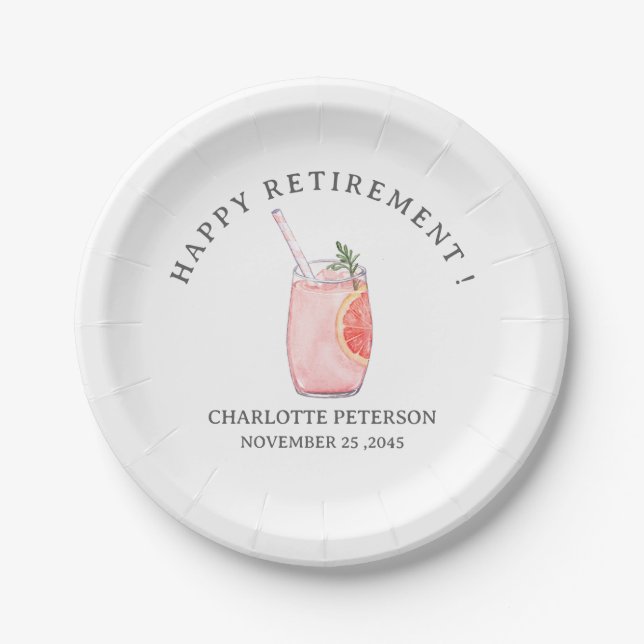 Cute Retirement Party  Paper Plate (Front)