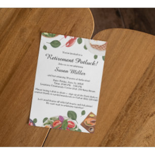 Cute Retirement Potluck Invitation Flyer
