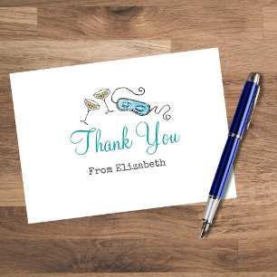 Cute Retro 1960s Cocktail Party Thank You Card