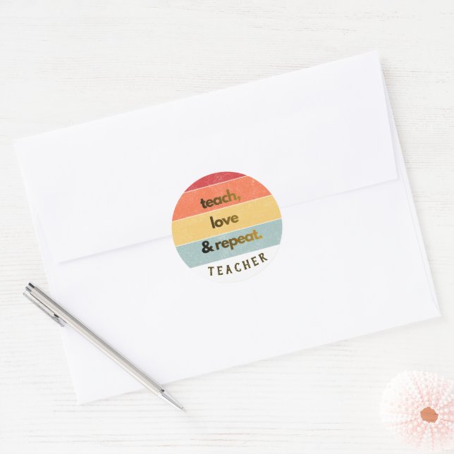 Cute Retro Aesthetic Teacher Sticker  (Envelope)
