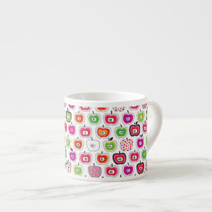 Cute retro apple pattern espresso cup