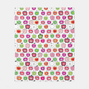 Cute retro apple pattern fleece blanket