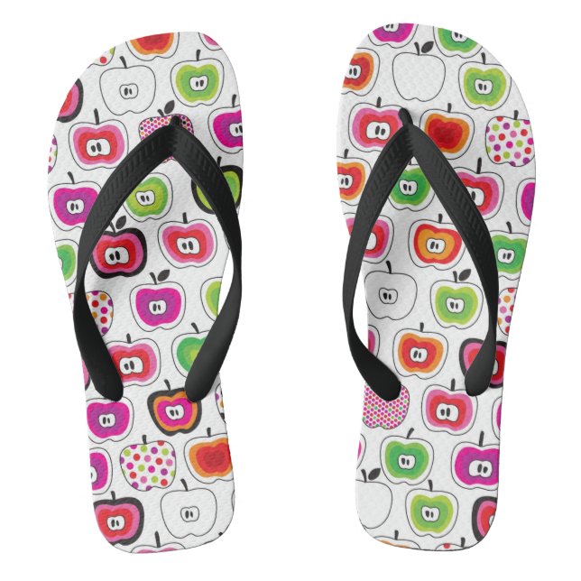 Cute retro apple pattern jandals (Footbed)