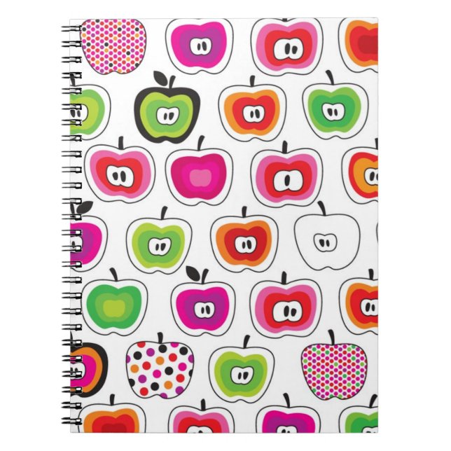 Cute retro apple pattern notebook (Front)