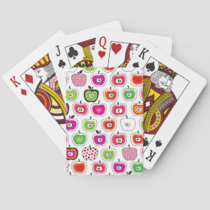 Cute retro apple pattern playing cards