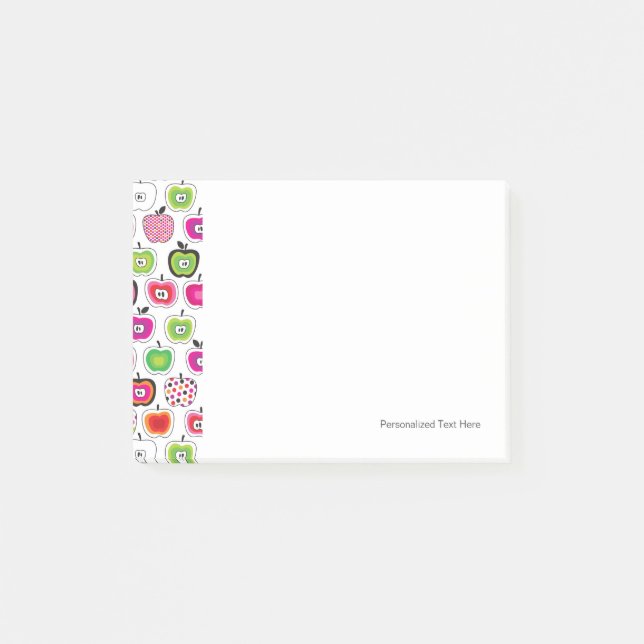 Cute retro apple pattern post-it notes (Front)
