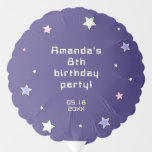 Cute Retro Arcade Game Kids Birthday  Balloon<br><div class="desc">Cute retro birthday invitation featuring pastel arcade video game illustrations paired with fun,  stylish typography on different colour backgrounds. You can find more matching items from this collection in my store.</div>