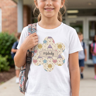 Cute Retro Back to School Math Shapes Pattern  T-Shirt