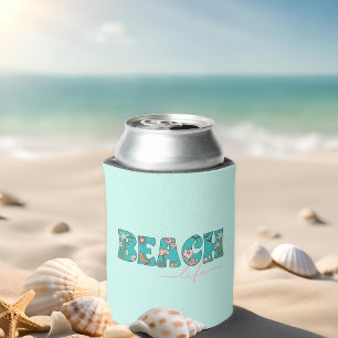 Cute Retro Beach Life Can Cooler
