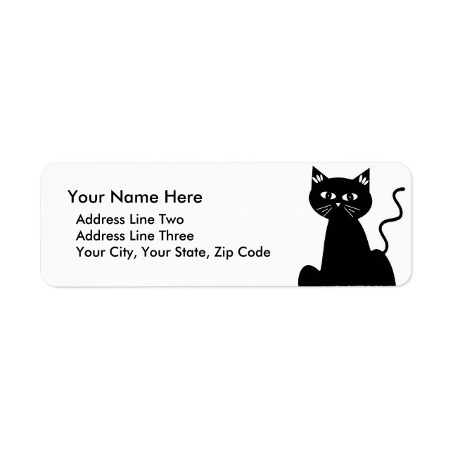 Cute Retro Black Cat Cartoon Drawing (Front)
