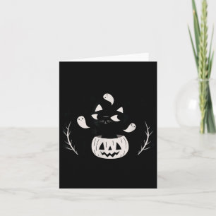 Cute Retro Black Cat Fall Halloween Card