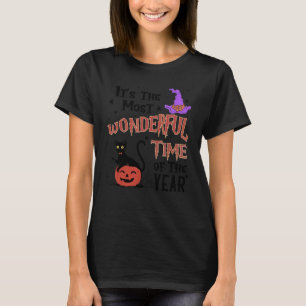Cute Retro Black Cat Fall Halloween Cat  1 T-Shirt