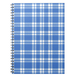 Cute Retro Blue Gingham Plaid Pattern Notebook