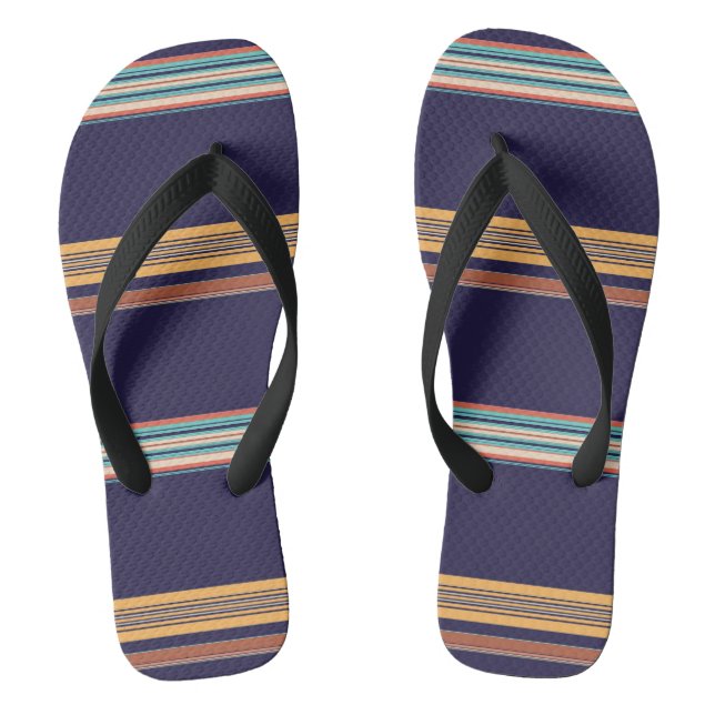Cute retro blue stripes jandals (Footbed)