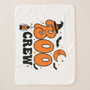 Cute Retro Boo Crew Halloween Spooky Squad Design Sherpa Blanket