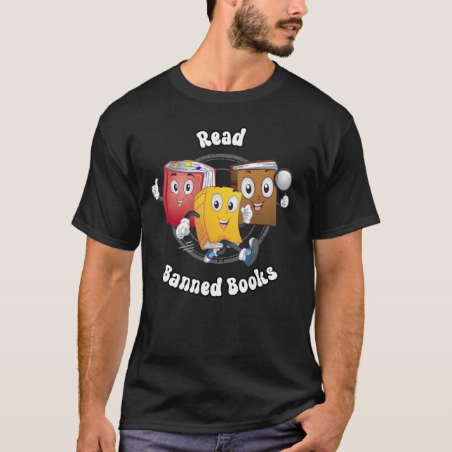 Cute Retro Books - Read Banned Books T-Shirt (Front)