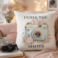 Cute Retro Camera Pillow | Feminine Photography Lo