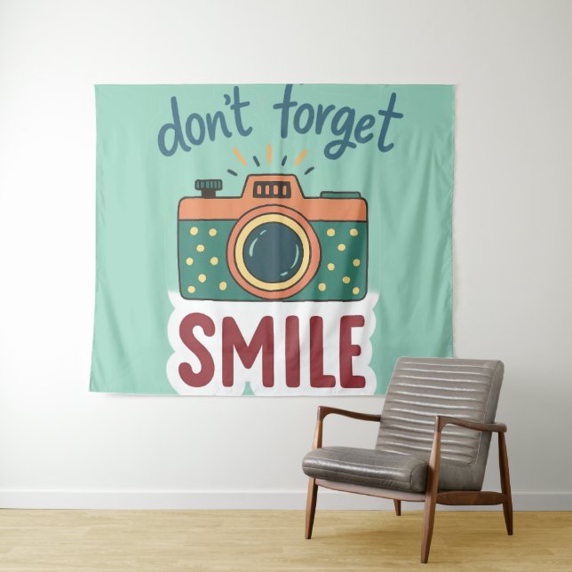 Cute Retro Camera Sticker Tapestry (In Situ (Horizontal))