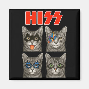 Cute Retro Cat Rock Music Concert Magnet