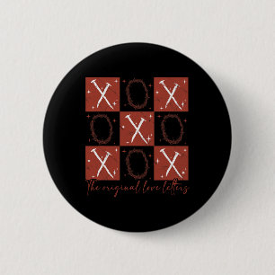 Cute Retro Checked Valentine Xoxo The Original Lov 6 Cm Round Badge