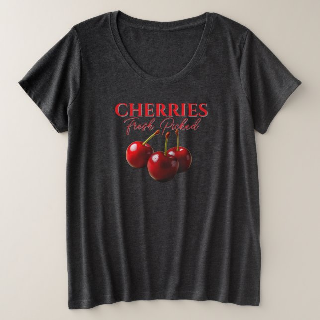 Cute retro Cherries fresh picked  Plus Size T-Shirt (Design Front)