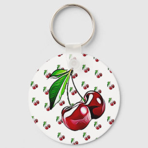 Cute Retro Cherries Key Chain